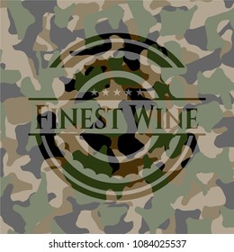Finest Wine on camouflage pattern