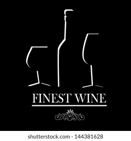 finest wine over black background vector illustration