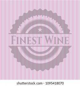Finest Wine pink emblem. Retro