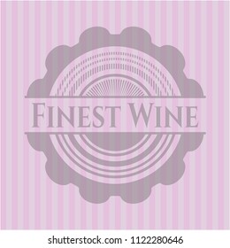 Finest Wine pink emblem. Retro
