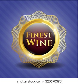 Emblema brillante de vino fino