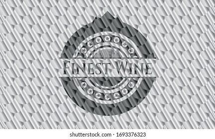Finest Wine silver color badge or emblem. Scales pattern. Vector Illustration. Detailed.