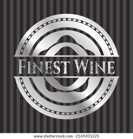 Finest Wine silver shiny emblem]. Vector Illustration. Mosaic. 