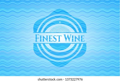 Finest Wine sky blue water badge.