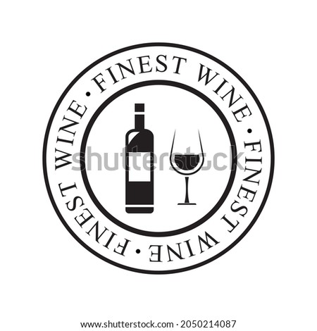 Finest wine stamp, black isolated on white background, vector illustration.