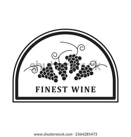 Finest wine stamp, black isolated on white background, vector illustration.