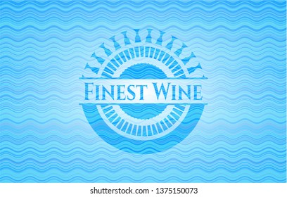 Finest Wine water wave concept emblem background.