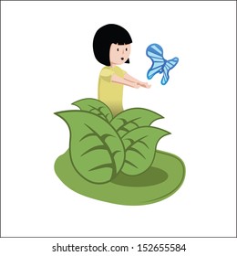 Fingding of a butterfly