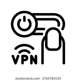 Finger Activating VPN Network Toggle Outline Symbol