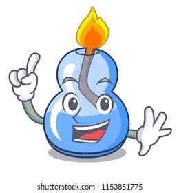 Finger alcohol burner mascot cartoon