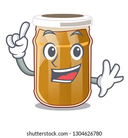 Finger almond butter isolated in the mascot
