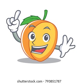 Finger apricot mascot cartoon style