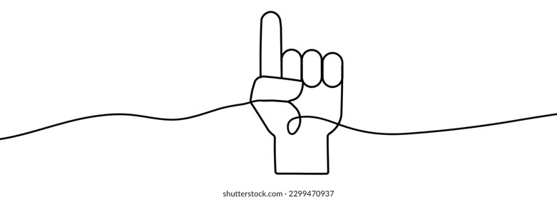 finger arrow  in continuous line drawing style