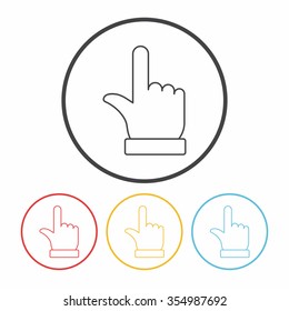 Finger arrow line icon