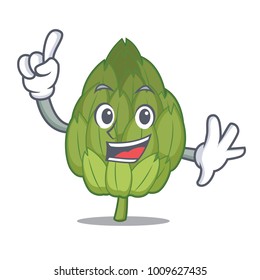 Finger artichoke mascot cartoon style