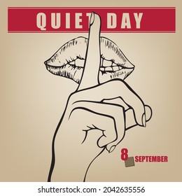 The finger is attached to the lips an invitation to silence on the Day of Silence on September 8.