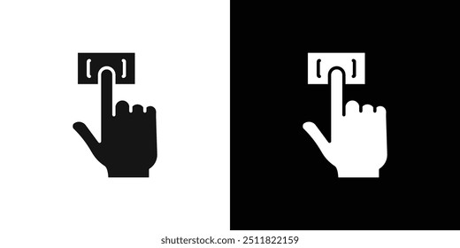 Icono de autenticación de dedo colección de conjunto de relleno plano