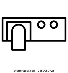 finger authentication icon flat thin outline art logo