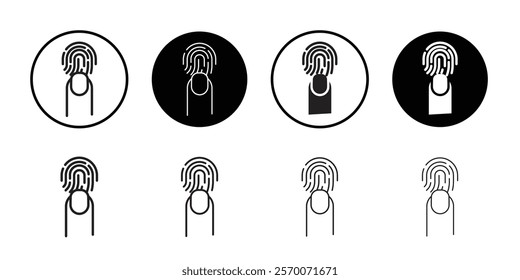 Finger authentication icon Outline vector for web ui