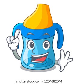 Finger baby training cup isolated on mascot