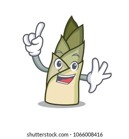Finger bamboo shoot mascot cartoon