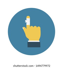 finger bandage glyph flat vector icon