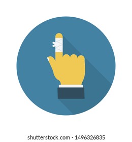 finger bandage glyph flat vector icon