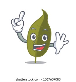 Finger bay leaf mascot cartoon
