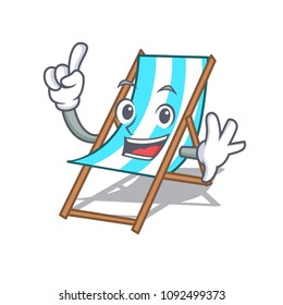 Finger beach chair mascot cartoon