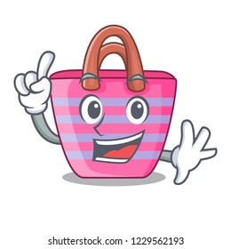 Finger beautiful female beach bag on mascot