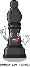 Finger bishop chess in the cartoon shape