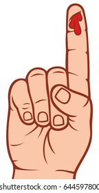 finger bleeding with blood drops vector illustration 