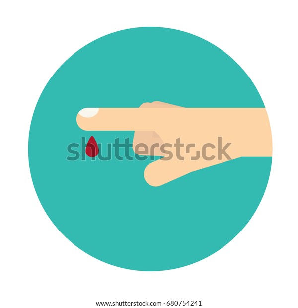 Finger Blood Dropblood Test Conceptvector Illustration Stock Vector
