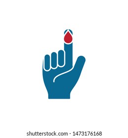 Finger And Blood Icon Diabetes Symbol Logo Template 