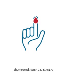 Finger And Blood Icon Diabetes Symbol Logo Template 