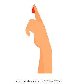 Finger blood test icon. Flat illustration of finger blood test vector icon for web design