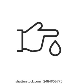 Fingerbluttest, lineares Stilsymbol. Bearbeitbare Strichbreite