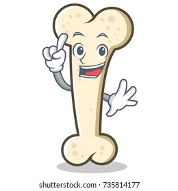 Finger bone character cartoon mascot