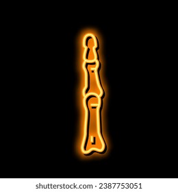 finger bone neon light sign vector. finger bone illustration