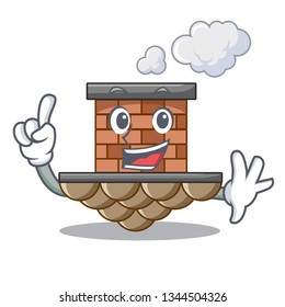 Finger brick chimney next the cartoon roof