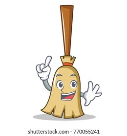 Finger Broom Character Cartoon Style