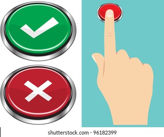 finger and button