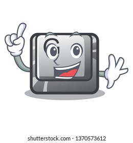 Finger button G installed on mascot computer