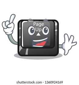 Finger button page up the keyboard mascot