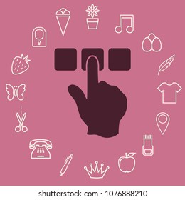 Finger and buttons, vector icon