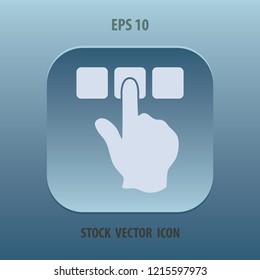 Finger and buttons, vector icon