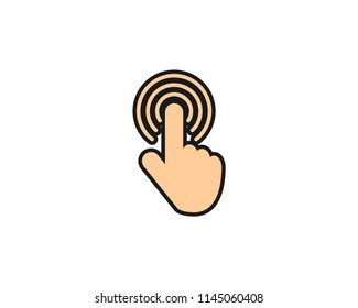 Finger by pressing the button