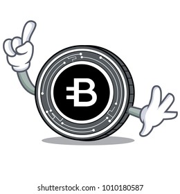 Finger Bytecoin coin mascot cartoon