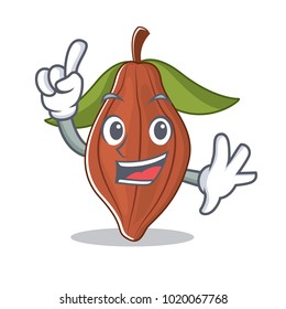Finger cacao bean mascot cartoon
