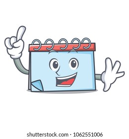 Finger calendar mascot cartoon style